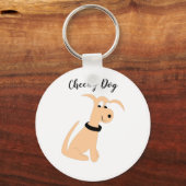 Cartoon peach dog Cheeky Dog Sleutelhanger (Voorkant)