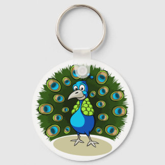 Cartoon Peacock Sleutelhanger