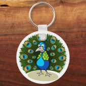 Cartoon Peacock Sleutelhanger (Voorkant)