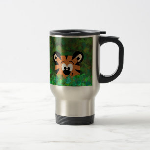 Cartoon Peeking Baby Tiger Rahul Travel Mug Reisbeker