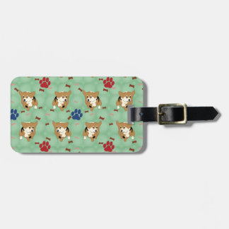 Cartoon Pembroke Welsh Corgi Bagagelabel