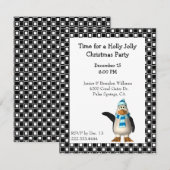 Cartoon Penguin-kerstuitnodiging Kaart (Voorkant / Achterkant)