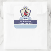 Cartoon Penguin Kinder Vierkante Sticker (Tas)