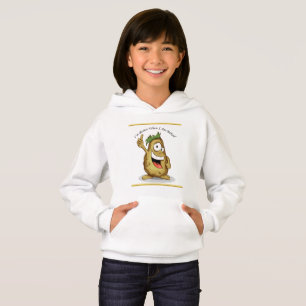 Cartoon personage aardappel met groen haar