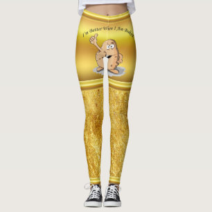 cartoon personage aardappel met grote ogen 2 leggings