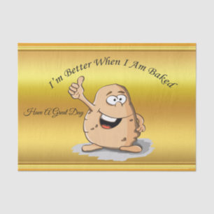 cartoon personage aardappel met grote ogen 2 tissuepapier