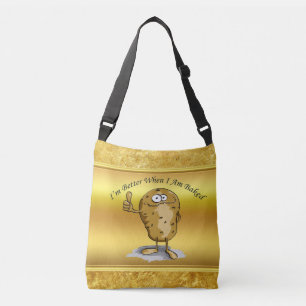 cartoon personage aardappel met grote ogen 3 crossbody tas
