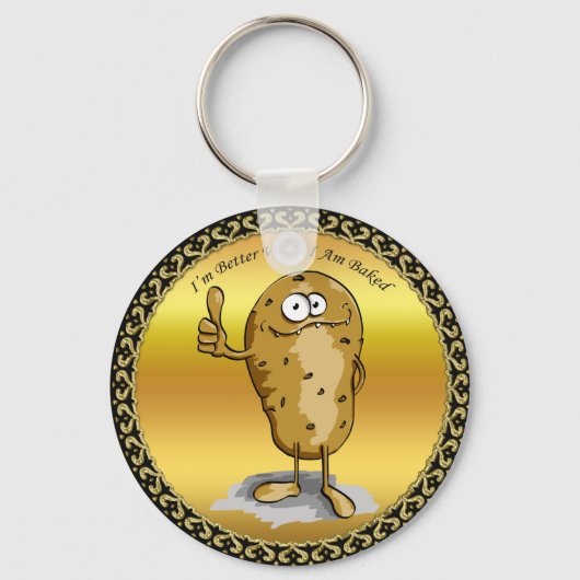 cartoon personage aardappel met grote ogen 3 sleutelhanger (Voorkant)