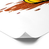 Cartoon personage met een Pet en bloem | AI Art Poster (Hoek)