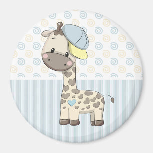 Cartoon personnalisé Petit Garçon Aimant Giraffe