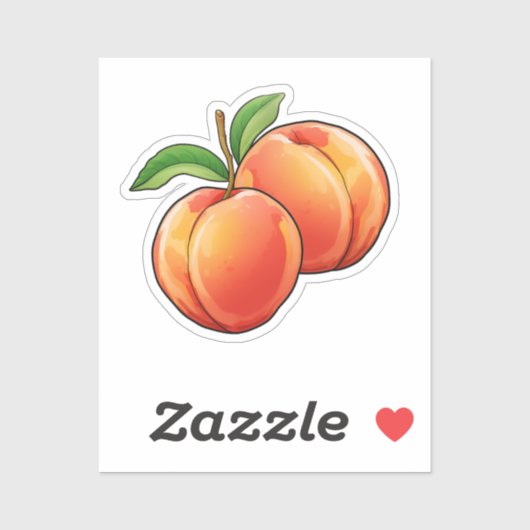 Cartoon perzik sticker (Vel)