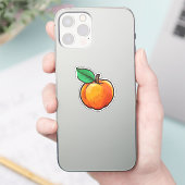 Cartoon perzik sticker (Telefoon)