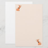 Cartoon perzikshond Cheeky Dog-perzikwaren Briefpapier (Voorkant / Achterkant)