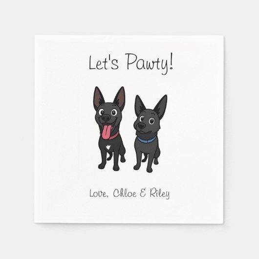 Cartoon Pet cocktail servet (Voorkant)