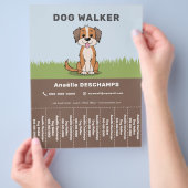 Cartoon - Pet & Dog Walker Scheur Off Strips Flyer (Hand)