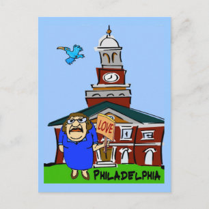 Cartoon Philadelphia LOVE Briefkaart