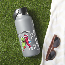 Cartoon Pickle en Pepper Hot Dill Pickleball Team Sticker
