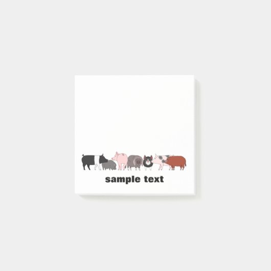 cartoon pig group post it post-it® notes (Voorkant)