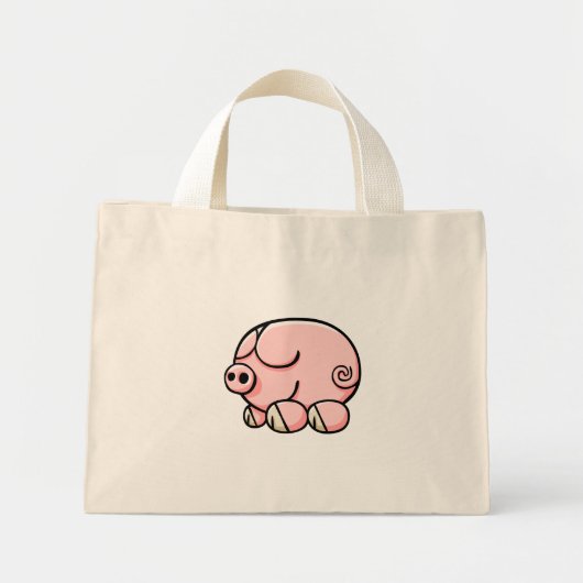 Cartoon Pig Mini Tote Bag (Voorkant)