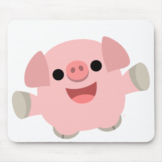 Cartoon Pig mousepad Muismat (Voorkant)