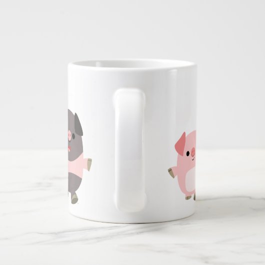 Cartoon pigs op een loopbaan jumbo Mok (Achterkant)