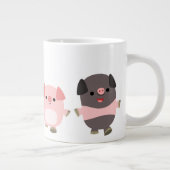 Cartoon pigs op een loopbaan jumbo Mok (Rechts)