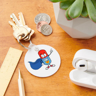 Cartoon Pill Capsule Sleutelhanger