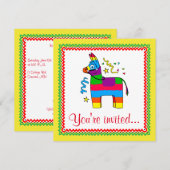 Cartoon Pinata verjaardagsuitnodiging Kaart (Voorkant / Achterkant)