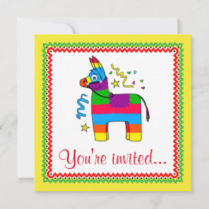 Cartoon Pinata verjaardagsuitnodiging Kaart