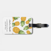 Cartoon Pineappelpatroon Bagagelabel (Achterkant horizontaal)