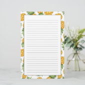 Cartoon Pineappelpatroon Briefpapier (Staand voorkant)