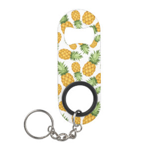Cartoon Pineappelpatroon Sleutelhanger Flessenopener