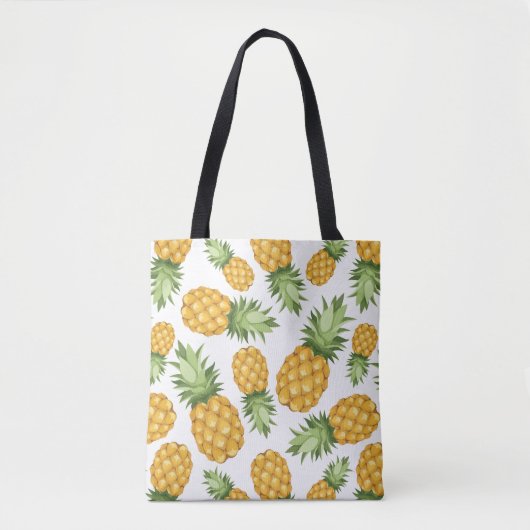 Cartoon Pineappelpatroon Tote Bag (Voorkant)