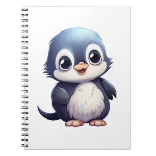 Cartoon pinguïn illustratie notitieboek