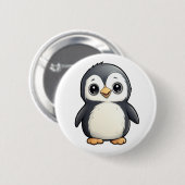 Cartoon pinguïn illustratie ronde button 5,7 cm (Voorkant /achterkant)