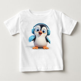 Cartoon Pinguïn Peuter Fijne Jersey T-shirt