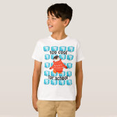 Cartoon pinguïn "too Cool for School" Kinderen T-shirt (Voorkant volledig)