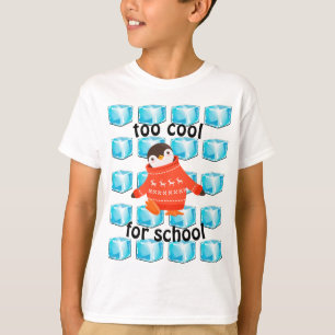 Cartoon pinguïn "too Cool for School" Kinderen T-shirt