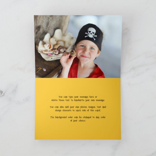 Cartoon Pirate / Skeletspieren en Botten Vun Kind Kaart (Binnen)