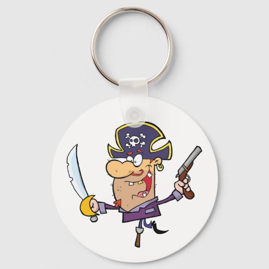 Cartoon Pirate Sleutelhanger (Voorkant)