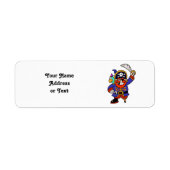 Cartoon Pirate With Peg And Sword Etiket (Voorkant)