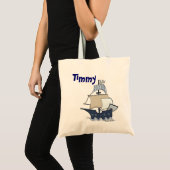 Cartoon piratenschip tote bag (Voorkant (product))