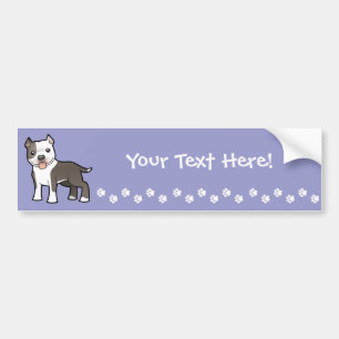 Cartoon Pitbull/American Staffordshire Terrier Bumpersticker