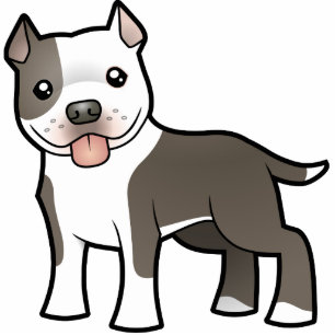 Cartoon Pitbull/American Staffordshire Terrier Fotobeeldje Magneet