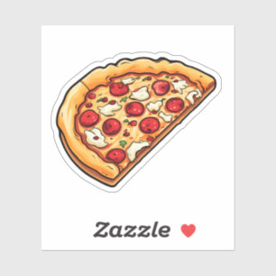 Cartoon pizzaillustratie sticker