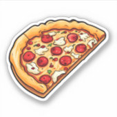 Cartoon pizzaillustratie sticker (Voorkant)