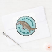 Cartoon Platypus Vierkante Sticker (Envelop)