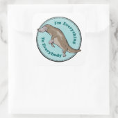 Cartoon Platypus Vierkante Sticker (Tas)