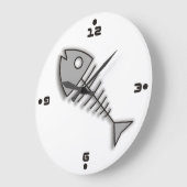 Cartoon Poisson Bones Funny Mur Horloge avec des n (Angle)