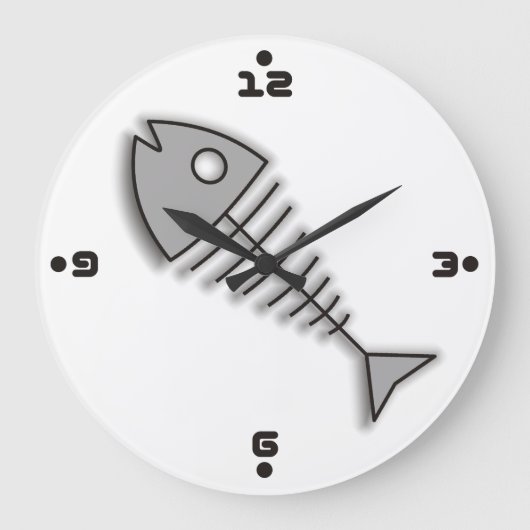 Cartoon Poisson Bones Funny Mur Horloge avec des n (Recto)